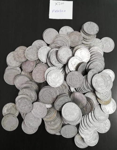 Lot monnaies françaises 200 pièces 2 Francs Morlon Alu