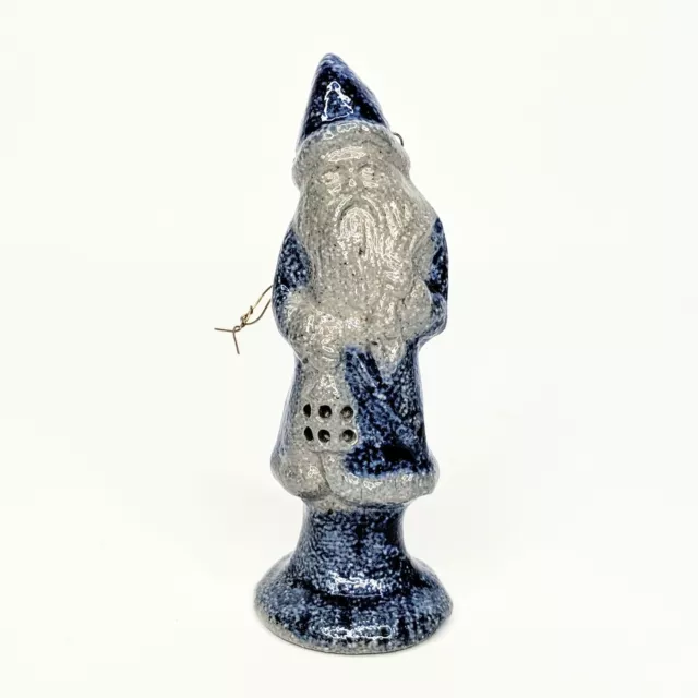 1988 ROWE POTTERY Works 3.5" Salt Glazed Blue Ornament Christmas