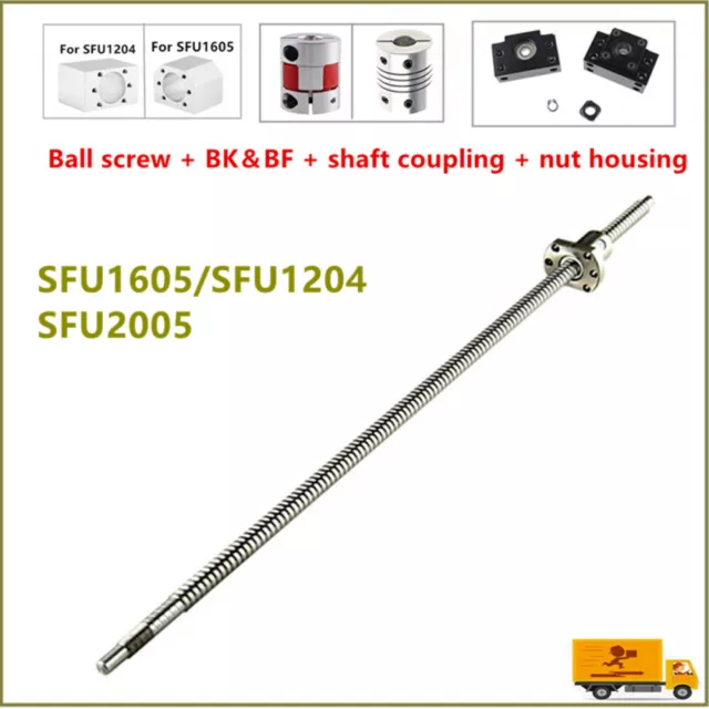 SFU1605/1204/2005 BallScrew End Machine+ Support BK/BF + Housing + Coupler CNC