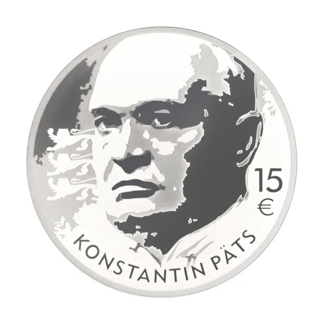 Estland Silbermünze 15 euro 2024, Konstantin Päts, Estonia silver coin