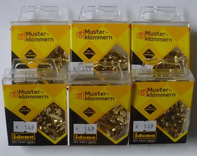 6 Packungen a 80 Stück Idena Musterklammern NEU OVP