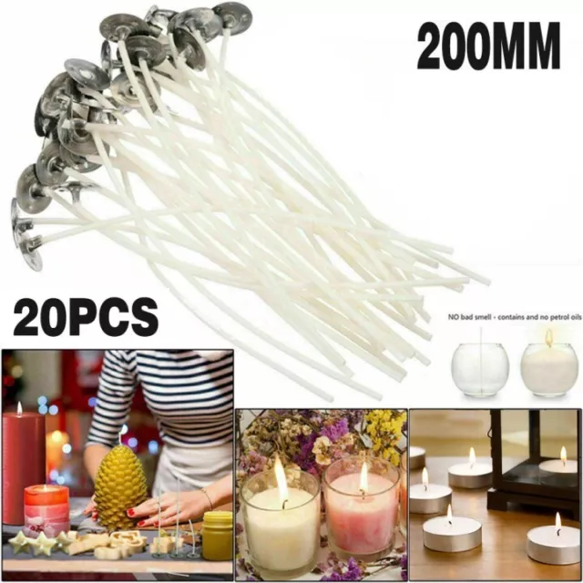 Premium quality 200mm For candle wicks with metal sustainer pack of 20