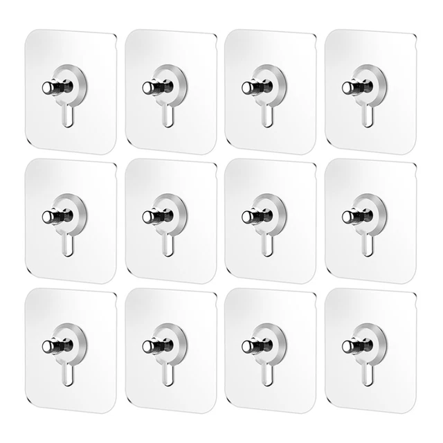 50PCS Hanging Nails Wall Hanging Hook Self-adhesive Screw Stickers Wall Hanger