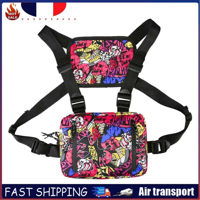 Hip Hop Chest Rig Bags Lightweight Oxford Rectangle for Men Women (Multicolor) ~
