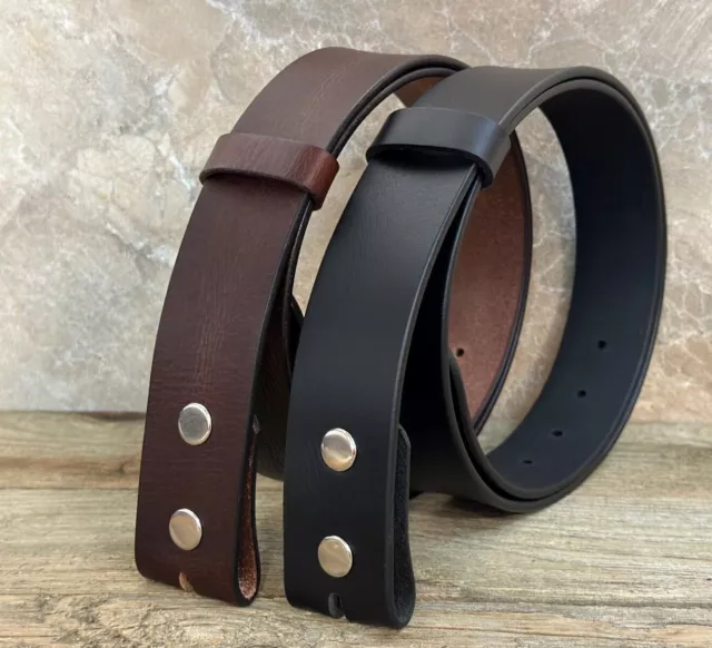 Handmade Men's Belt Strap Full Grain Leather Without Buckle