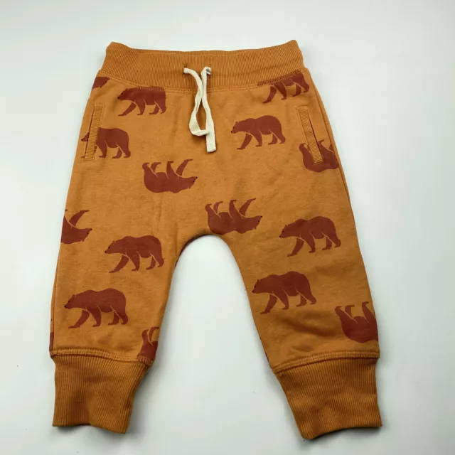 Boys size 0, Baby Berry, orange fleece lined pants, elasticated, EUC