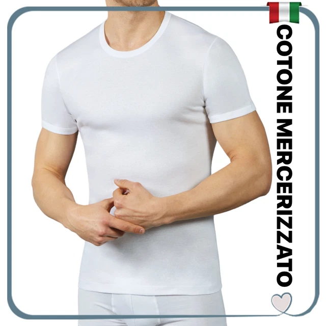 T-shirt da uomo bianca manica corta cotone maglia maglietta taglie forti grandi