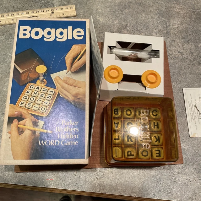 BOGGLE GAME VINTAGE 1976 Parker Brother Word Board Classic - Complete ...