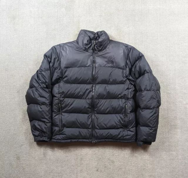 The North Face 700 Nuptse piumino d'oca giacca tampone nero uomo cerniera completa media