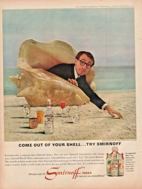 1966 Woody Allen for Smirnoff Vodka - Vintage Ad