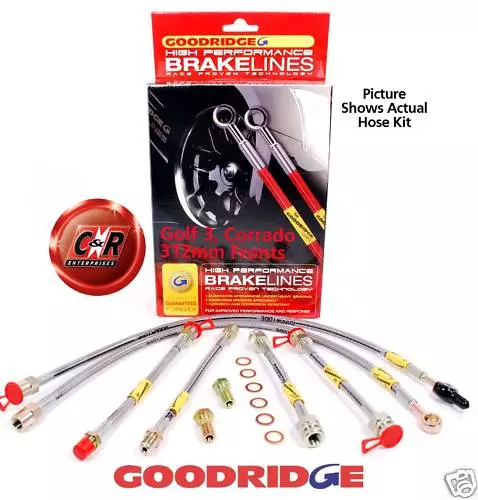 Para Golf 3 Goodridge Manguera de Freno 312mm Frconv G9.4-ZZGC0320-Goodridge 6