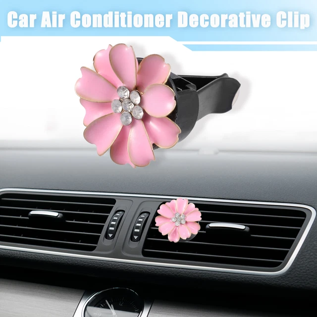 Car Flower Shape Clips for Air Conditioner Outlet Vent Decorations Clip Pink