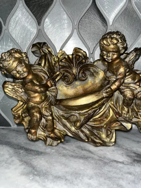 CHERUBS   WALL ART DECOR Plaque Ready To hang 9” Perfect