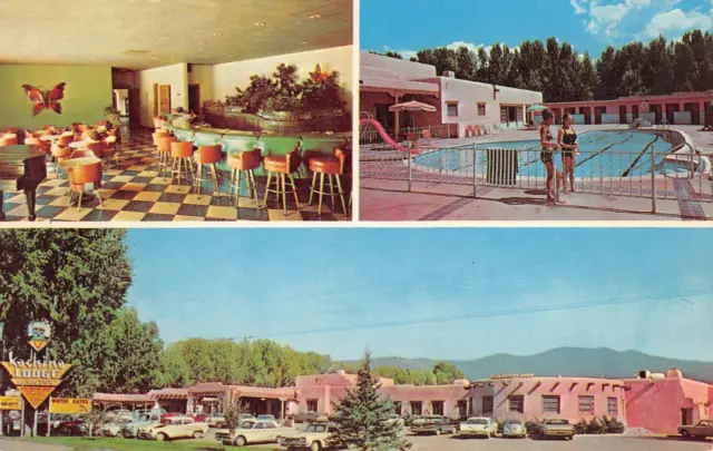 KACHINA LODGE & MOTEL Taos, New Mexico Roadside Swimming Pool ca 1960s Postcard