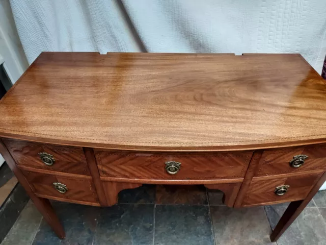 Edwardian Walnut Veneer Dressing Table / Desk 2