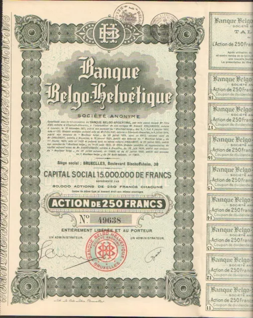 Banque Belgo-Helvétique (Belgique Suisse Argentine) (N)