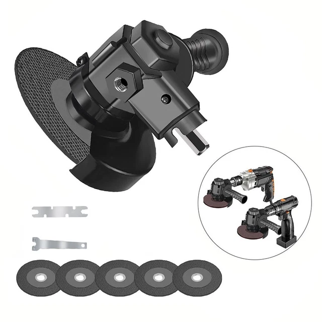 Set 5 Pezzi Adattatore Per Trapano A Smerigliatrice Angolare - Conversione Per Taglio E Lucidatura - Foto 8