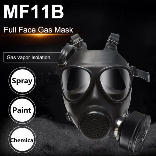 Soviet Russian Full Face Gas Mask Spray Painting Chemical Respirator Filter Box