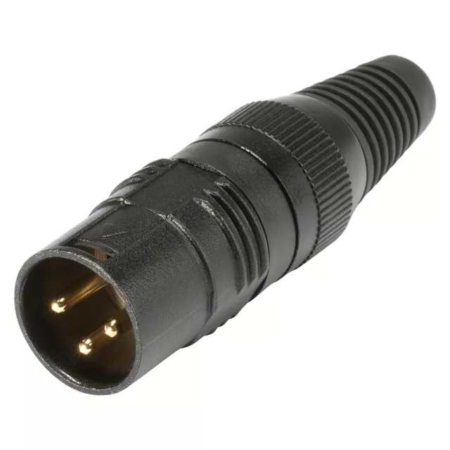 ✅Hicon "HI-X3CM-G" / 3-poliger XLR-Stecker male / 24k Massivpins / Metall✅