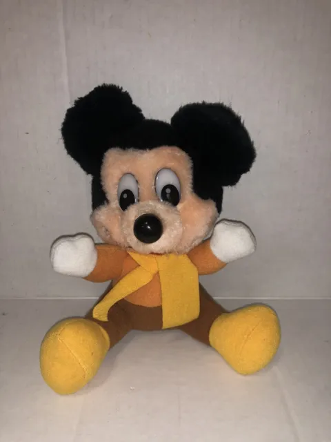 Vintage Mickeys Christmas Carol Mickey Mouse 7” Plush Stuffed Animal Disney