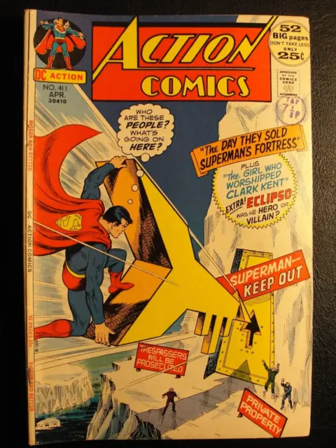 Action Comics #411 Apr 1972 Superman Eclipso Supergirl Dc Comics