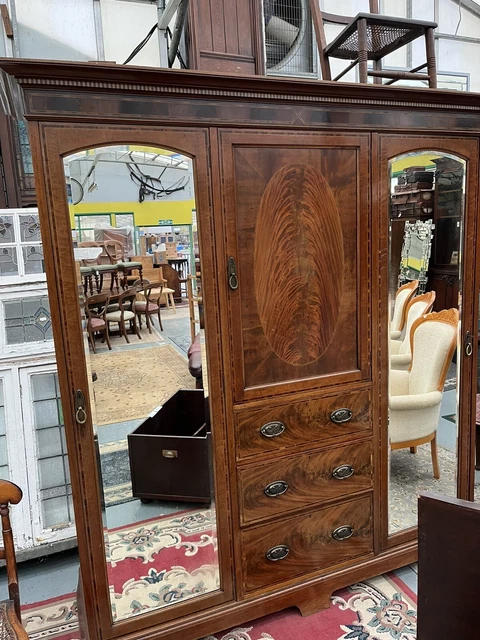 Magnificent Five Piece Victorian Antique Mahogany Invade Combination Wardrobe