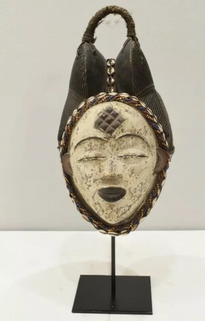 African Mask Gabon Punu Female Mask Hand Carved Wood