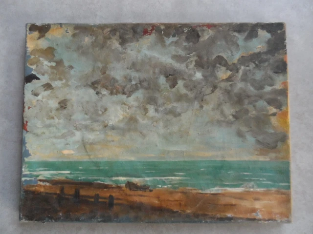 Tableau Ancien - Huile Sur Toile - Marine - Le Tallec - Côte Normande