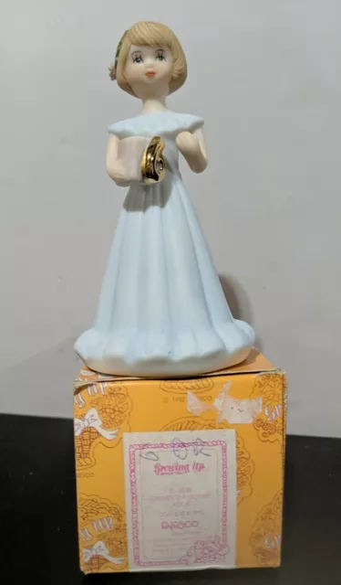 Growing Up Birthday Girls "Brunette Age 6" 1982 Enesco Porcelain Figurine