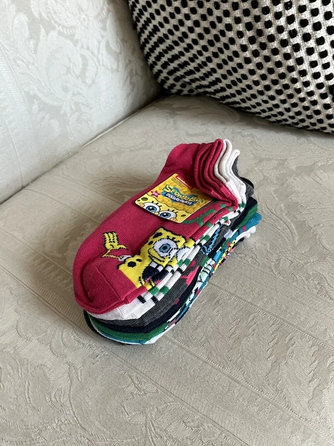 Nickelodeon SpongeBob Squarepants 9 Pair Low Cut Socks Shoe Size 4-10