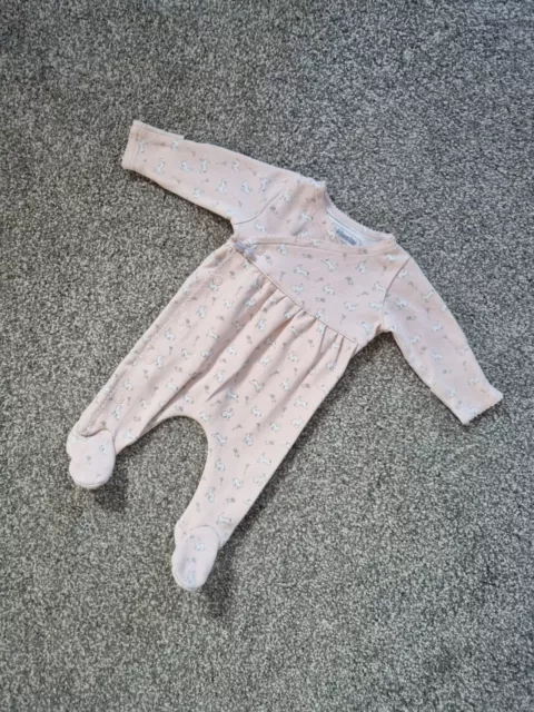 Baby Girls Jojo Maman Bebe Pink Babygrow Newborn Bunny Rabbit sleepsuit doll w