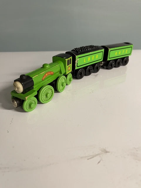 Wooden Railway Thomas Flying Scotsman Engine Tenders Toy Train Complete