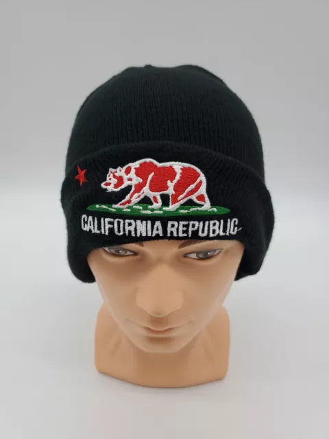 California Republic Hat Cap Beanie Black Adults