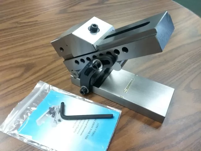 100mm (2 Rollers Distance) Metric Sine Vise, 3"(W)x4"(H)x7-1/2"(L), #SINE-VM