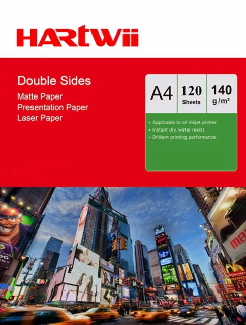 A4 Matte Matt Double Sided Photo Paper Inkjet Laser Print 140Gsm  - 120 Sheets