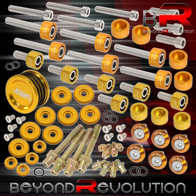 For Honda B16 B18 Cup/Header/Cam Cap/M8 Fender/Valve Washer+Cam Seal Gold