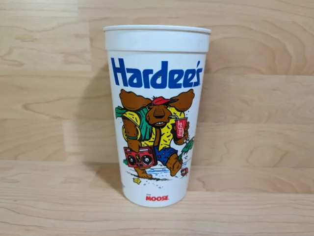 1986 Hardee’s Coca Cola The Moose Novelty Plastic Promo Cup Vintage Coke USA