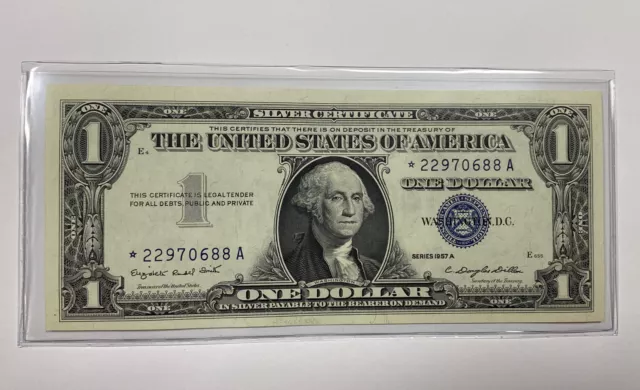 1957A $1 Dollar Bill Silver Certificate STAR Note -Crisp Gem Uncirculated