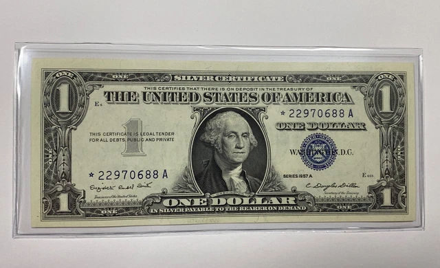 1957A $1 Dollar Bill Silver Certificate STAR Note -Crisp Gem Uncirculated