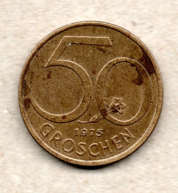 Vintage 1975 / 50 Groschen / Austria / Osterreich / Collectible