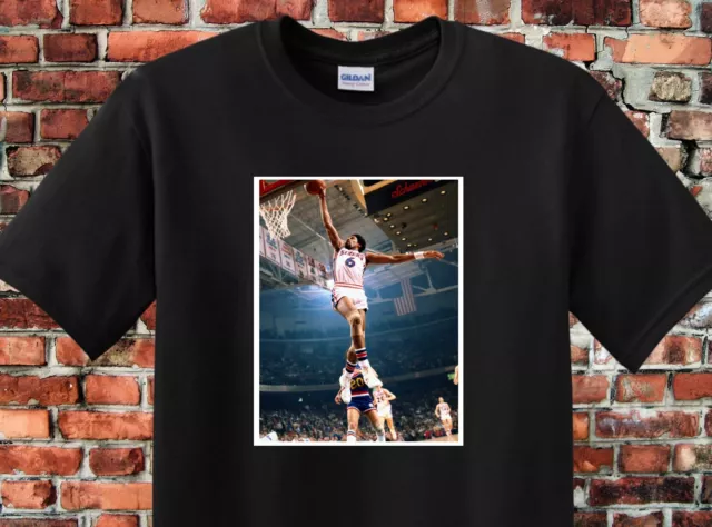 Julius Erving Dr J Basketball Custom Print Tee Shirt 024