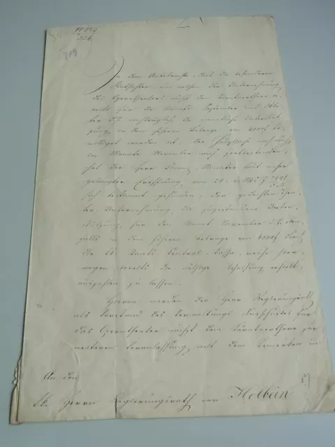 Brief Vienne 1848 À Franz Ignaz De Holbein: Support Théâtre Plupart Kärtnertor 2