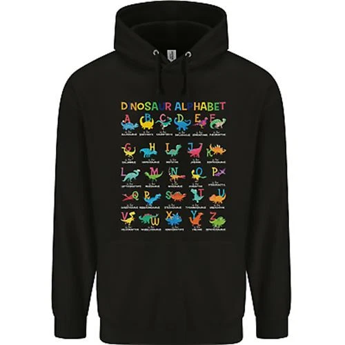 Felpa con cappuccio bambini alfabeto dinosauro T-Rex divertente bambini