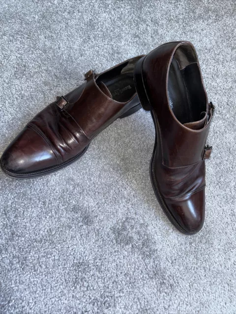 USED RUSSELL Bromley Men s Brown Leather Double Buckle Monk