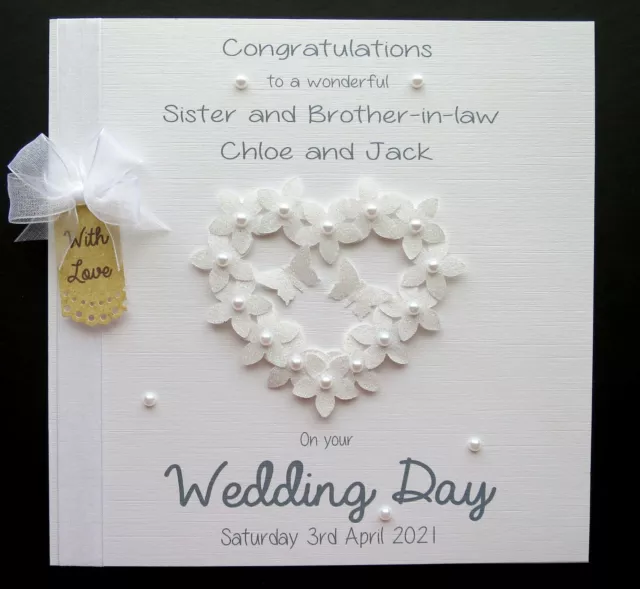 Large Personalised Wedding Day Congratulations Card Handmade ANY or NO RELATION