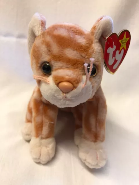 Amber the Ginger Cat Ty Beanie Babies Baby Soft Toy New With Tags