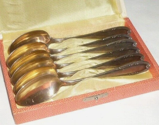 6 Antiguo Cucharita de Café Cubiertos Plata 90er Cuchara Té