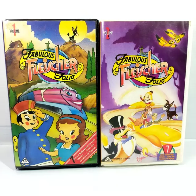 Fabulous Fleischer Folio Volumes 1 & 2 Rare Pre-Owned Vintage PAL VHS Tape