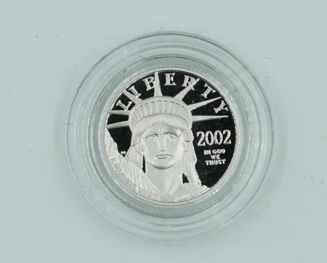 2002-W 1/10oz Proof Platinum Eagle Box and Papers