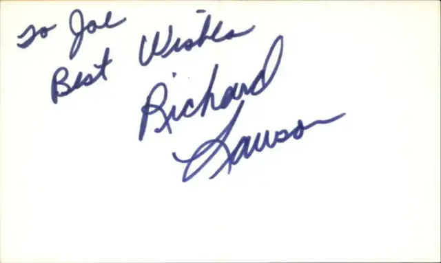 Richard Lawson Actor Poltergeist Signed 3" x 5" Index Card